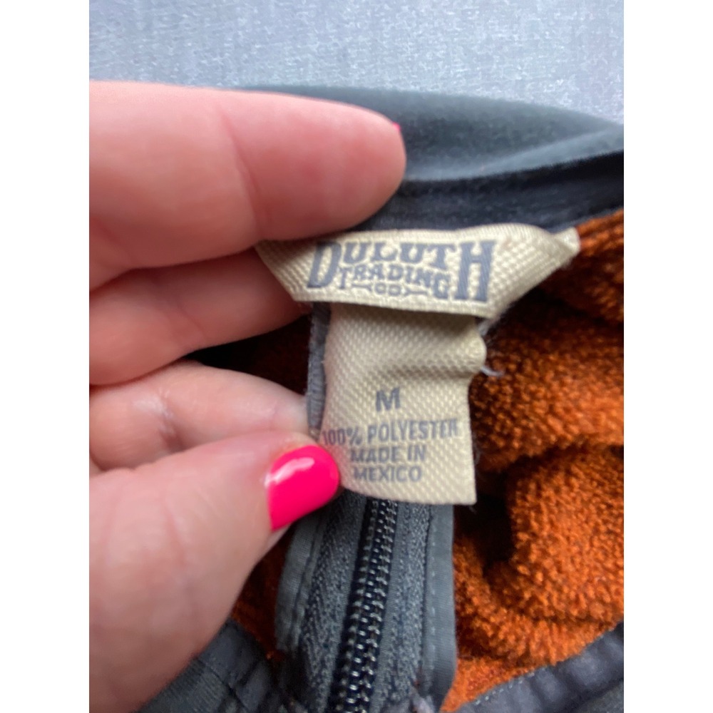 Duluth Trading Co Mens Medium Burnt Orange Quarter Zip Fleece Pullover Jacket - Picture 5 of 6